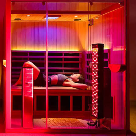 Red light therapy in the sauna