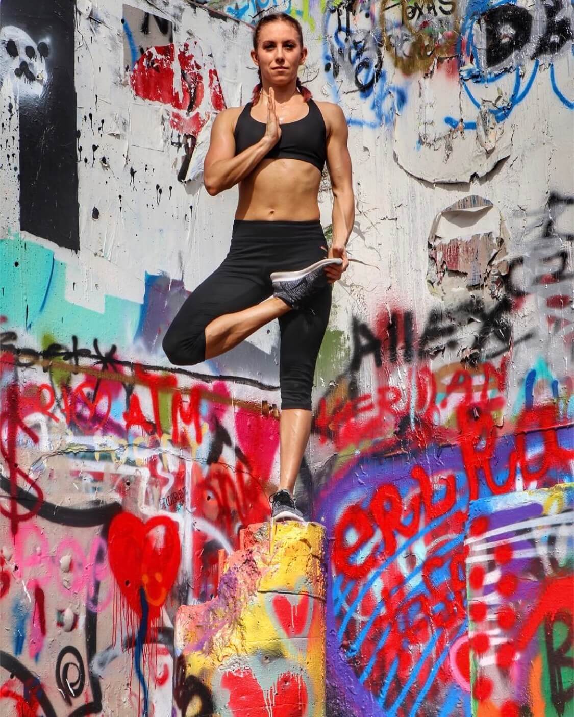 Erin Furry in tree pose